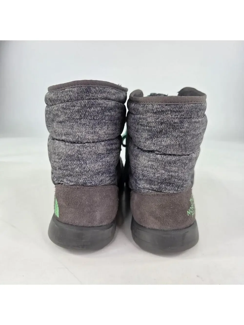 The North Face ThermoBall Lace Up Winter Boots US 10 Gray Green Primaloft